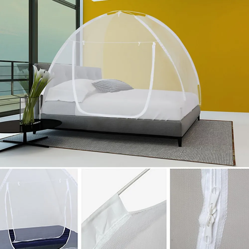 IDMarket Moustiquaire dôme pop-up 195x150 cm mobile pour lit- Moustiquaire Pour Fenêtre