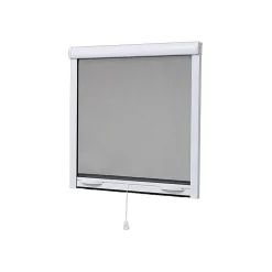 Volet-Moustiquaire MOUSTIQUAIRE EN ALU ENROULABLE H.145 X L.130 cm POUR FENETRE, coloris BLANC- Moustiquaire Pour Fenêtre
