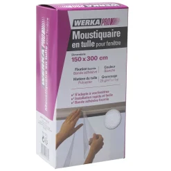Werka Pro Moustiquaire en tulle blanc- Moustiquaire Pour Fenêtre