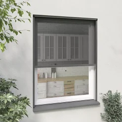 Moustikit Moustiquaire enroulable verticale ALU gris - Confort- Moustiquaire Pour Fenêtre