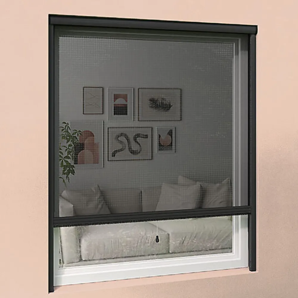 Volet-Moustiquaire Moustiquaire Pour Fenêtre<Moustiquaire enroulable verticale grise H145 cm x L130 cm