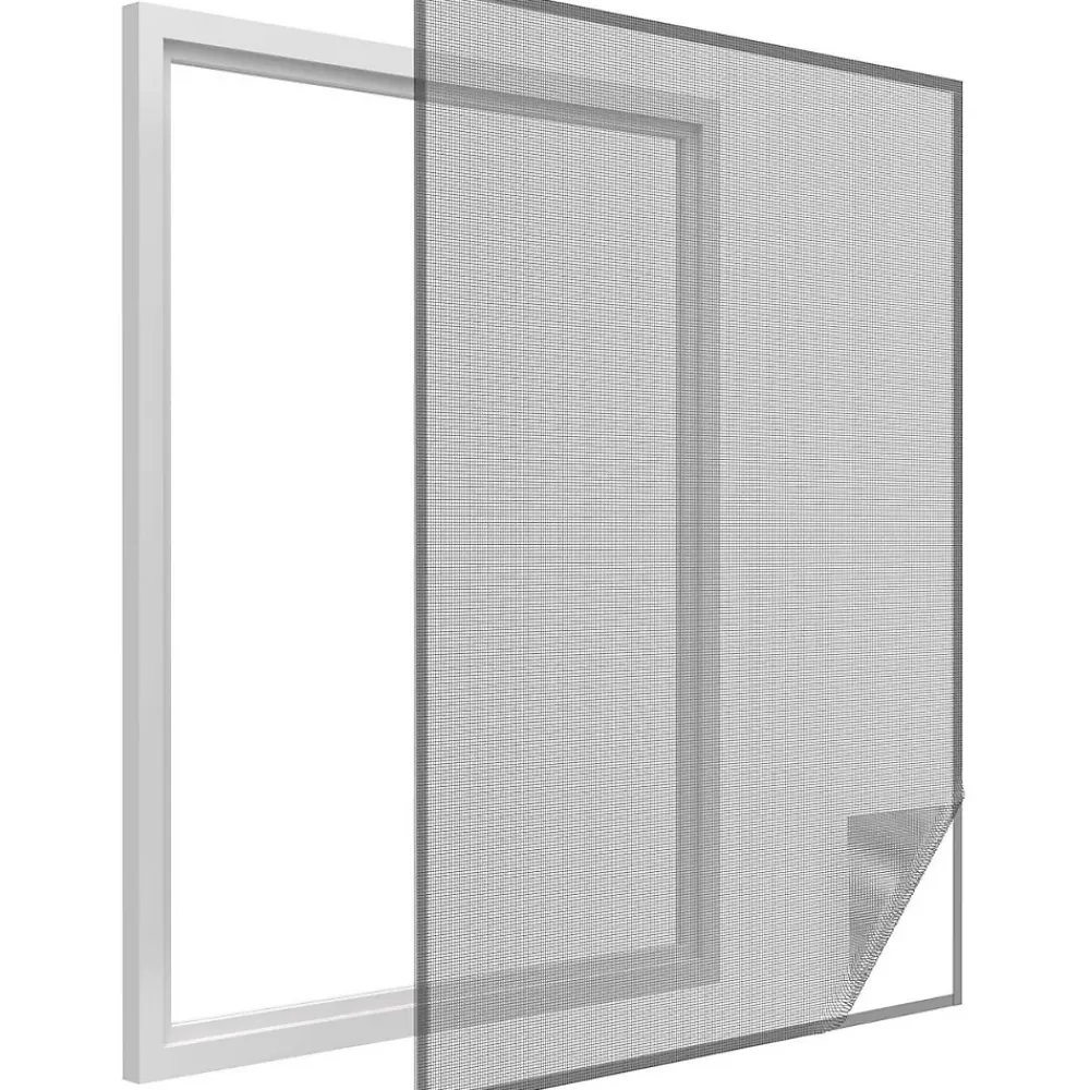 Easy Life Moustiquaire fenêtre anthracite 18g/m² bande autoagrippante 7,5 mm max 150x180 cm- Moustiquaire Pour Porte-Fenêtre