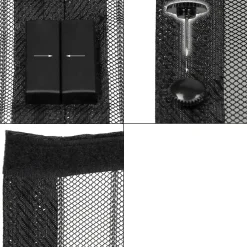 ECD Germany Moustiquaire porte 100x210cm noir montage adhésif sans perçage ni vissage anti insectes- Moustiquaire Pour Porte