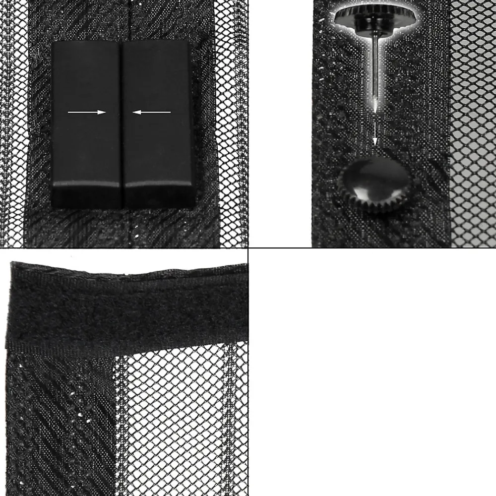 ECD Germany Moustiquaire porte 100x210cm noir montage adhésif sans perçage ni vissage anti insectes- Moustiquaire Pour Porte