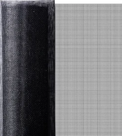 Floordirekt Moustiquaire Pour fenêtre et porte Ultra résistant Noir Largeur 1,2 m Longueur 15 mètres -- Moustiquaire De Lit