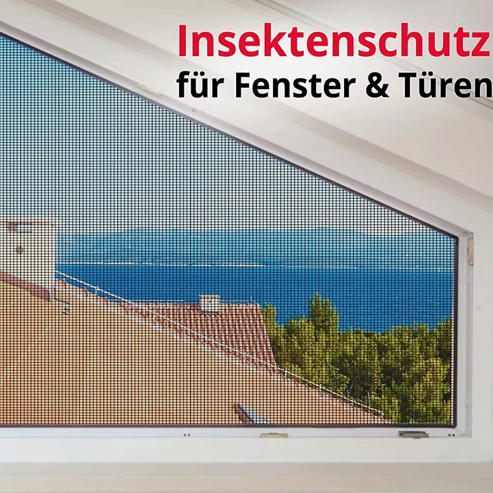 Floordirekt Moustiquaire Pour fenêtre et porte Ultra résistant Noir Largeur 1,0 m Longueur 15 mètres -- Moustiquaire De Lit
