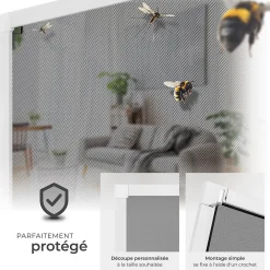 Tectake Moustiquaire Pour Fenêtre<Moustiquaire pour Fenêtres Découpe individuelle sans percer ni visser
