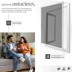 Tectake Moustiquaire Pour Fenêtre<Moustiquaire pour Fenêtres Découpe individuelle sans percer ni visser