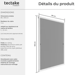 Tectake Moustiquaire Pour Fenêtre<Moustiquaire pour Fenêtres Découpe individuelle sans percer ni visser