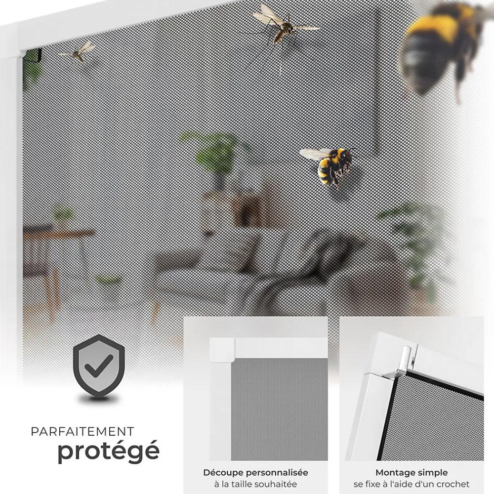 Tectake Moustiquaire Pour Fenêtre<Moustiquaire pour Fenêtres Découpe individuelle sans percer ni visser