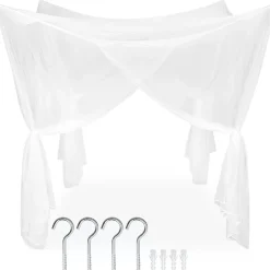 Tectake Moustiquaire Pour Fenêtre<Moustiquaire pour lits simples et doubles Maillage serré Lavable 220x200x210cm