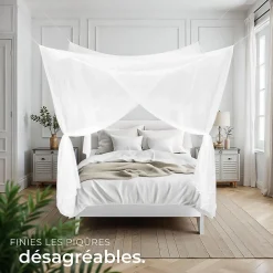 Tectake Moustiquaire Pour Fenêtre<Moustiquaire pour lits simples et doubles Maillage serré Lavable 220x200x210cm