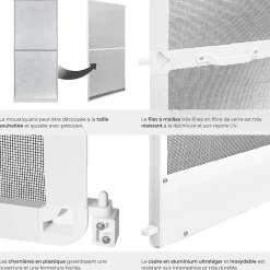 Tectake Moustiquaire Pour Fenêtre<Moustiquaire pour Portes Découpe individuelle