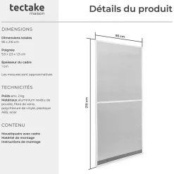 Tectake Moustiquaire Pour Fenêtre<Moustiquaire pour Portes Découpe individuelle