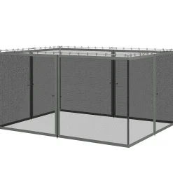 Outsunny Moustiquaire pour tonnelle barnum polyester nylon 3 x 4 m gris foncé- Moustiquaire Pour Tonnelle Et Pergola
