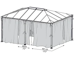 Canopia by Palram Moustiquaire pour tonnelle Milano 4300 et Martinique 5000- Moustiquaire Pour Tonnelle Et Pergola