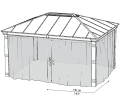 Palram - Canopia Moustiquaire pour tonnelle Dallas 4900- Moustiquaire Pour Tonnelle Et Pergola