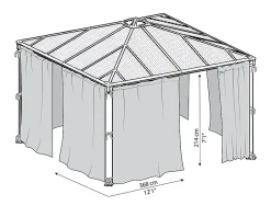 Palram - Canopia Moustiquaire pour tonnelle Palermo, Milano et Martinique- Moustiquaire Pour Tonnelle Et Pergola