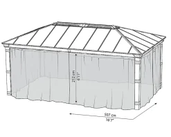 Palram - Canopia Moustiquaire pour tonnelle Dallas 6100- Moustiquaire Pour Tonnelle Et Pergola