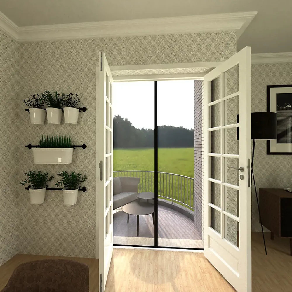 KOCOON Moustiquaire rideau aimanté noir 120 x 220 cm- Moustiquaire Pour Porte