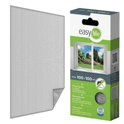 Easy Life Moustiquaire Pour Fenêtre<Moustiquaire, Sans Perçage, pour Fenêtre, 100 x 100 cm, Auto-Agrippante, Blanche