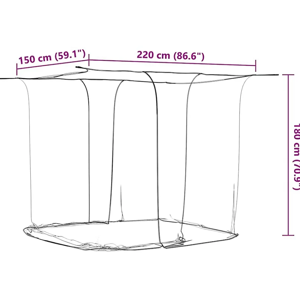 Vidaxl Moustiquaire suspendue 156 maille blanc 220x150x180 cm- Moustiquaire De Lit