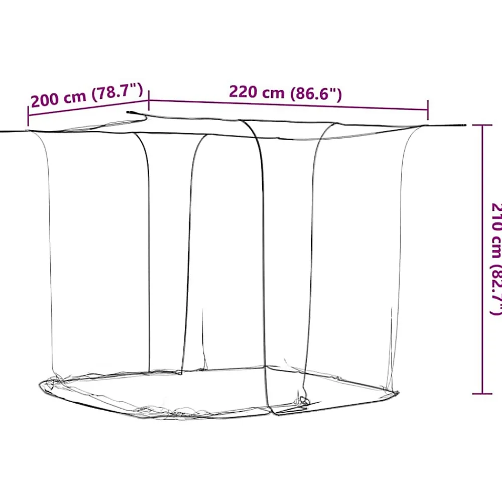 Vidaxl Moustiquaire suspendue 156 maille blanc 220x200x210 cm- Moustiquaire De Lit