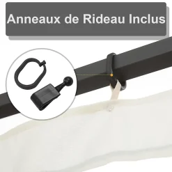 Outsunny Moustiquaires pour tonnelle barnum 3 x 4 m - lot de 4 moustiquaires zippées + crochets d'attaches - polyester nylon- Moustiquaire Pour Tonnelle Et Pergola