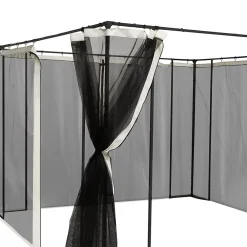 Outsunny Moustiquaires pour tonnelle barnum 3 x 4 m - lot de 4 moustiquaires zippées + crochets d'attaches - polyester nylon- Moustiquaire Pour Tonnelle Et Pergola