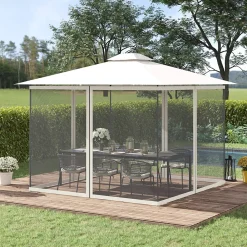 Outsunny Moustiquaire Pour Tonnelle Et Pergola<Moustiquaires pour tonnelle barnum pavillon de jardin 3x3m nylon noir