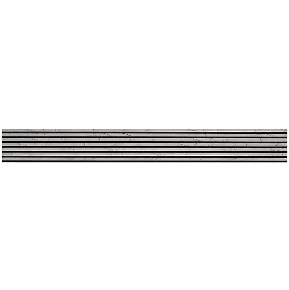 Decoon Mur TV - Lot de 5 Panneaux tasseaux bois 250 x 30 x 1,9 cm - décor marbre gris/feutrine noir - 3,75m²- Panneau Tasseau Bois