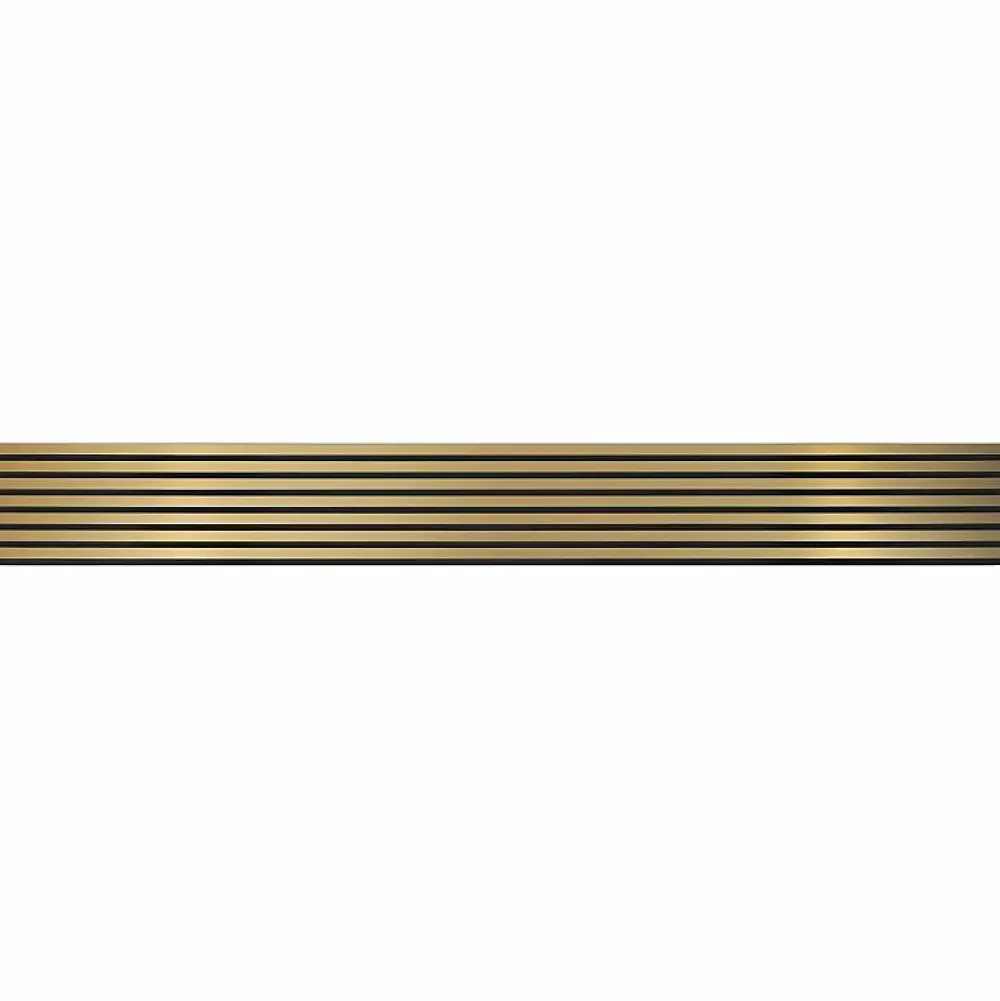 Decoon Panneau Tasseau Bois<Mur TV - Lot de 7 Panneaux tasseaux bois 250 x 30 x 1,9 cm - gold/feutrine noir - 5,25m²