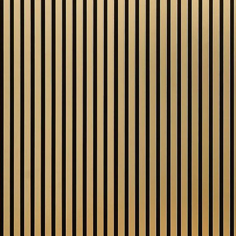 Decoon Panneau Tasseau Bois<Mur TV - Lot de 7 Panneaux tasseaux bois 250 x 30 x 1,9 cm - gold/feutrine noir - 5,25m²