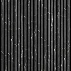 Decoon Panneau Tasseau Bois<Mur TV - Lot de 5 Panneaux tasseaux bois 250 x 30 x 1,9 cm - décor marbre noir/feutrine noir - 3,75m²