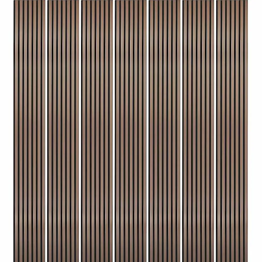 Decoon Mur TV - Lot de 7 Panneaux tasseaux bois 250 x 30 x 1,9 cm - rose gold/feutrine noir - 5,25m²- Panneau Tasseau Bois