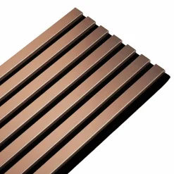 Decoon Mur TV - Lot de 7 Panneaux tasseaux bois 250 x 30 x 1,9 cm - rose gold/feutrine noir - 5,25m²- Panneau Tasseau Bois