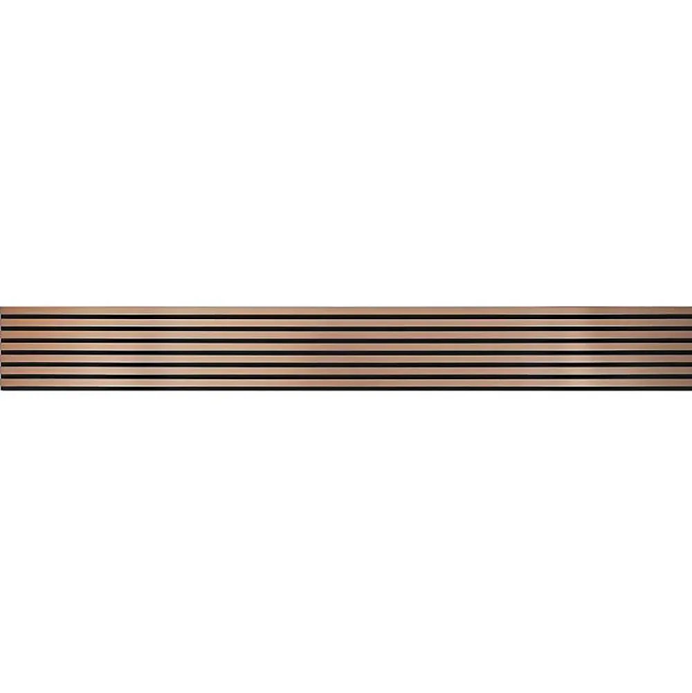 Decoon Mur TV - Lot de 7 Panneaux tasseaux bois 250 x 30 x 1,9 cm - rose gold/feutrine noir - 5,25m²- Panneau Tasseau Bois