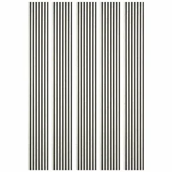 Decoon Panneau Tasseau Bois<Mur TV - Lot de 5 Panneaux tasseaux bois 250 x 30 x 1,9 cm - décor marbre blanc/feutrine noir - 3,75m²