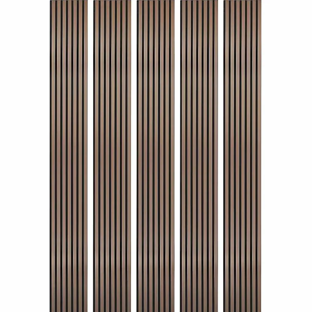Decoon Mur TV - Lot de 5 Panneaux tasseaux bois 250 x 30 x 1,9 cm - rose gold/feutrine noir - 3,75m²- Panneau Tasseau Bois