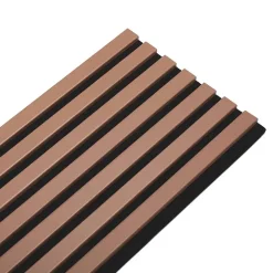 Decoon Panneau Tasseau Bois<Mur TV - Lot de 7 Panneaux tasseaux bois 250 x 30 x 1,9 cm - terracotta/feutrine noir - 5,25m²