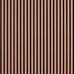 Decoon Panneau Tasseau Bois<Mur TV - Lot de 7 Panneaux tasseaux bois 250 x 30 x 1,9 cm - terracotta/feutrine noir - 5,25m²