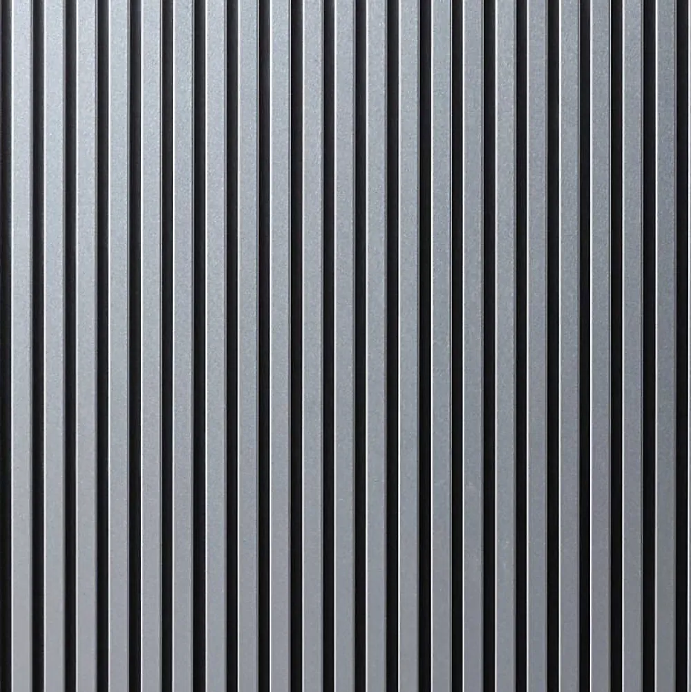 Decoon Panneau Tasseau Bois<Mur TV - Lot de 7 Panneaux tasseaux bois 250 x 30 x 1,9 cm - décor alu/feutrine noir - 5,25m²