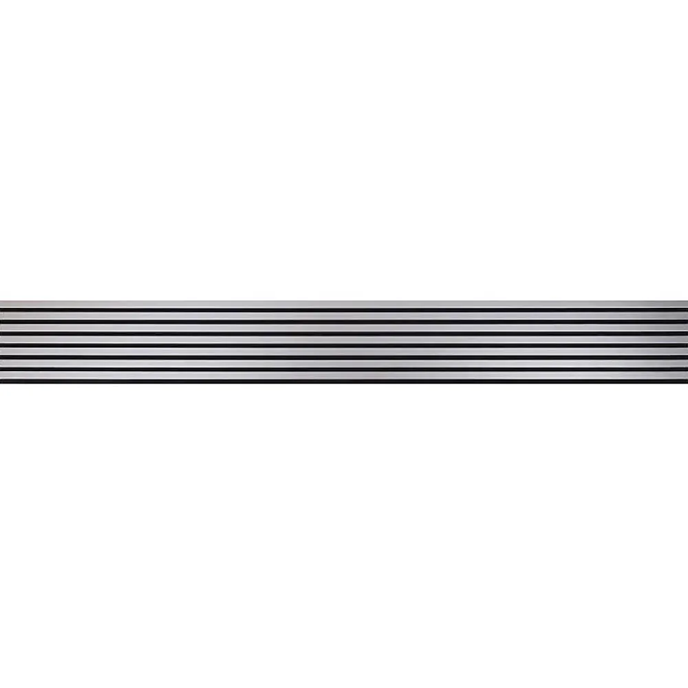 Decoon Panneau Tasseau Bois<Mur TV - Lot de 7 Panneaux tasseaux bois 250 x 30 x 1,9 cm - décor alu/feutrine noir - 5,25m²