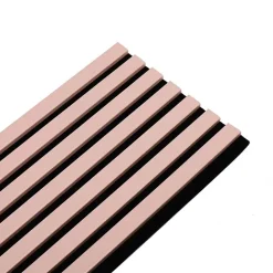 Decoon Mur TV - Lot de 5 Panneaux tasseaux bois 250 x 30 x 1,9 cm - rose pastel/feutrine noir - 3,75m²- Panneau Tasseau Bois