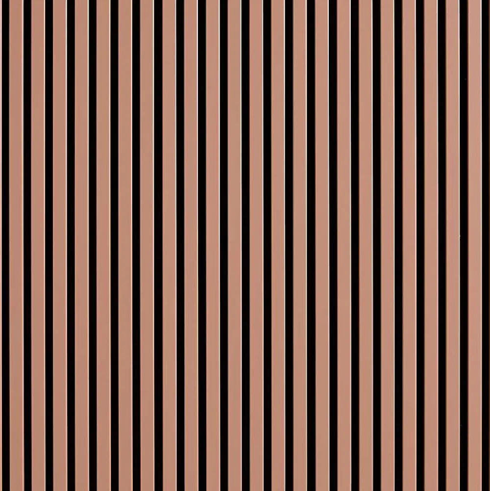 Decoon Panneau Tasseau Bois<Mur TV - Lot de 5 Panneaux tasseaux bois 250 x 30 x 1,9 cm - terracotta/feutrine noir - 3,75m²