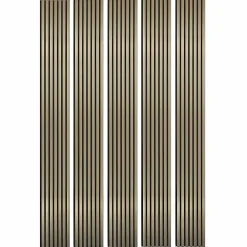 Decoon Panneau Tasseau Bois<Mur TV - Lot de 5 Panneaux tasseaux bois 250 x 30 x 1,9 cm - gold/feutrine noir - 3,75m²