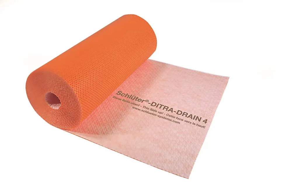Schluter Natte de désolidarisation et de drainage en polyéthylène DITRA-DRAIN 4 - Le rouleau de 25 M x 1 M - DITRA DRAIN 4- Sous-Couche Parquet Et Stratifié|Sous-Couche Sol Pvc