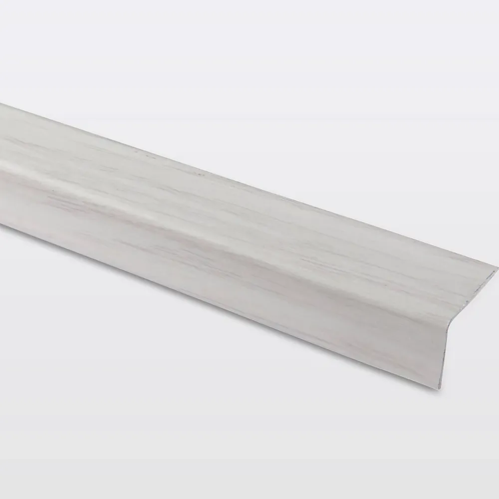 GoodHome Nez De Marche|Nez De Marche<Nez de marche en aluminium décor bois blanc 35 x 25 x 1800 mm.