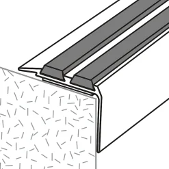 GoodHome Nez de marche en aluminium décor métal 40 x 20 1800 mm.- Nez De Marche|Nez De Marche