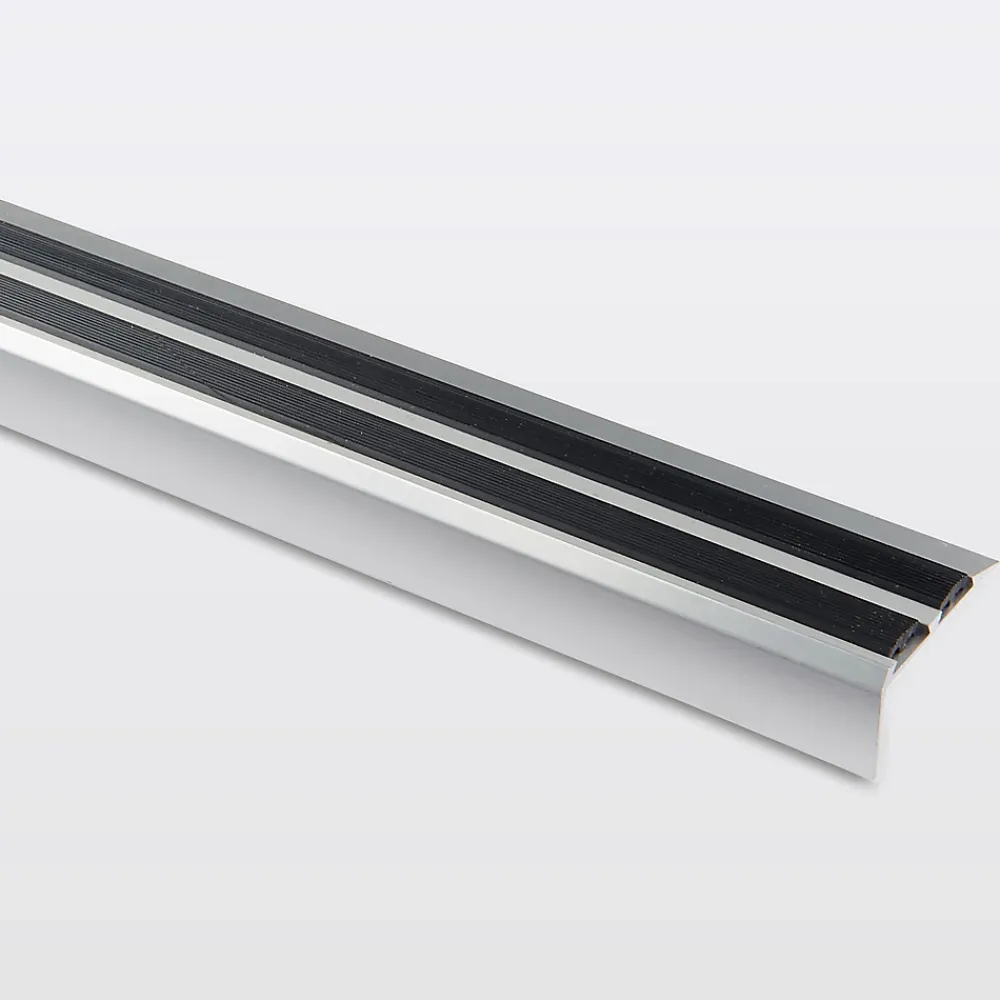 GoodHome Nez de marche en aluminium décor métal 40 x 20 x 900 mm- Nez De Marche|Nez De Marche